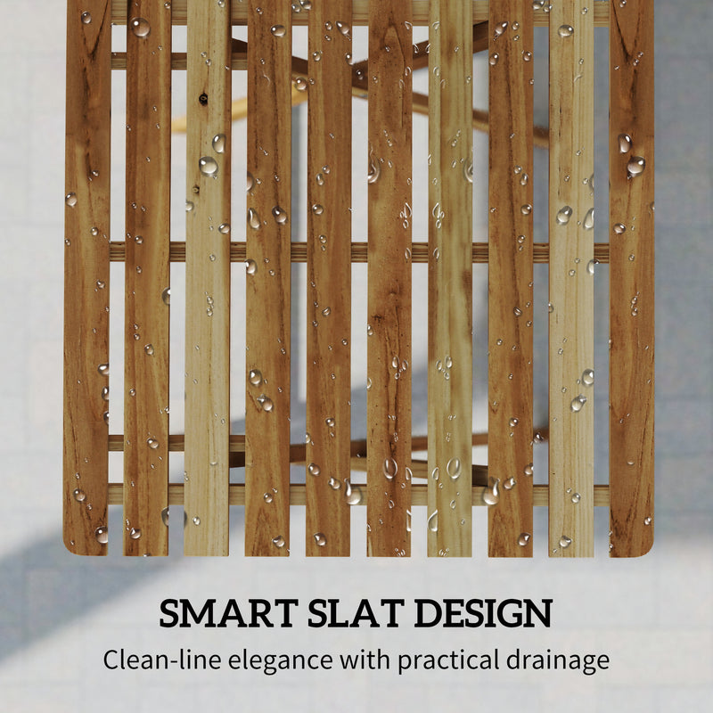 Folding acacia wood garden table – image 6