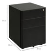 Lockable steel 3-drawer filing cabinet in black – image 3