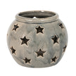 Garda large grey glazed star lantern on white