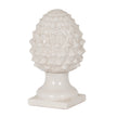 Garda white ceramic acorn finial on white