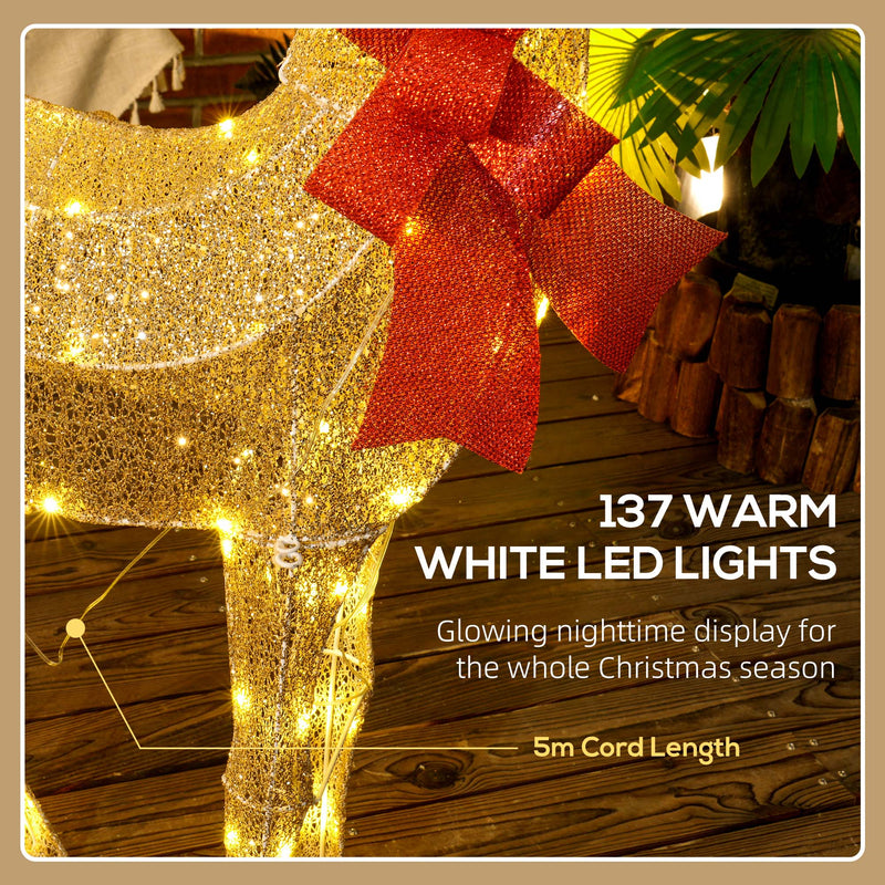 Close-up of LED lights on the Christmas figures