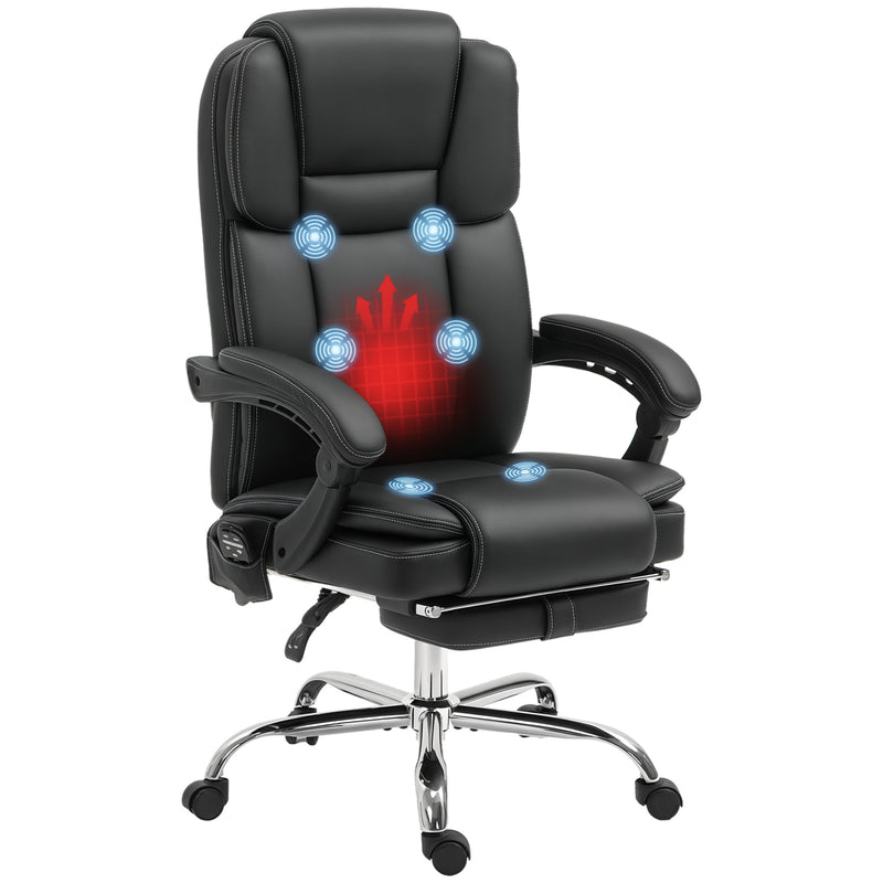 Vinsetto Six Point Vibrating Massage Office Chair - Black – view 10