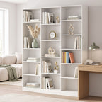 Bookcase with Open Storage, 6-Tier Bookshelf with Anti-Tipping Hardware, White