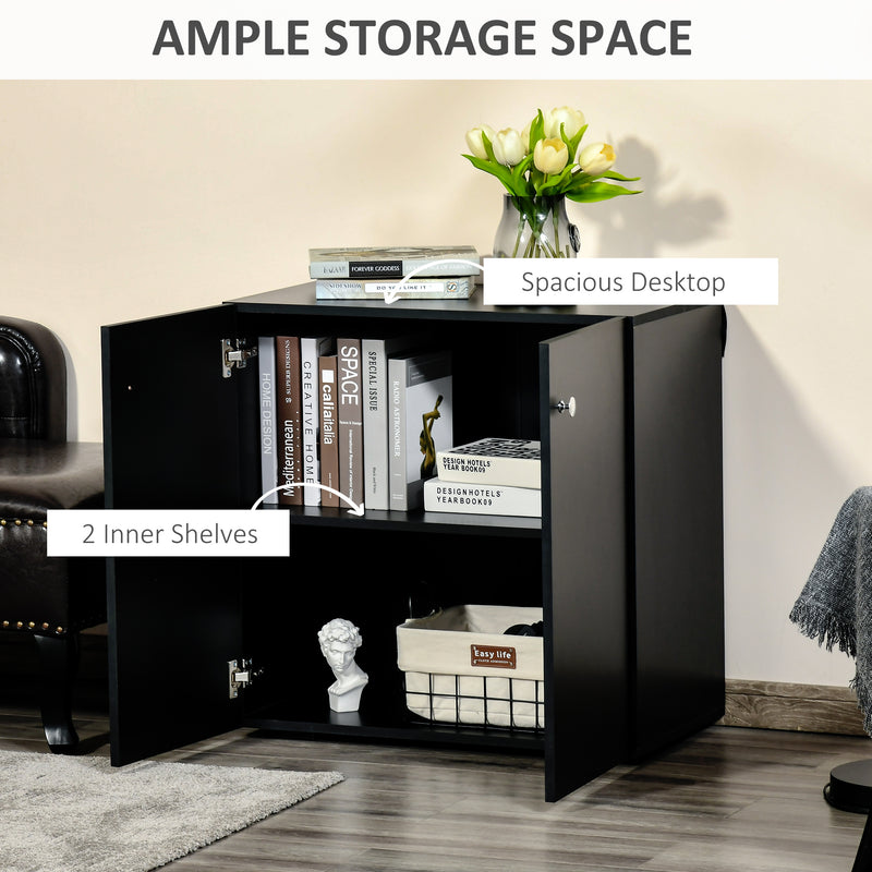 Black low storage cabinet – image 4