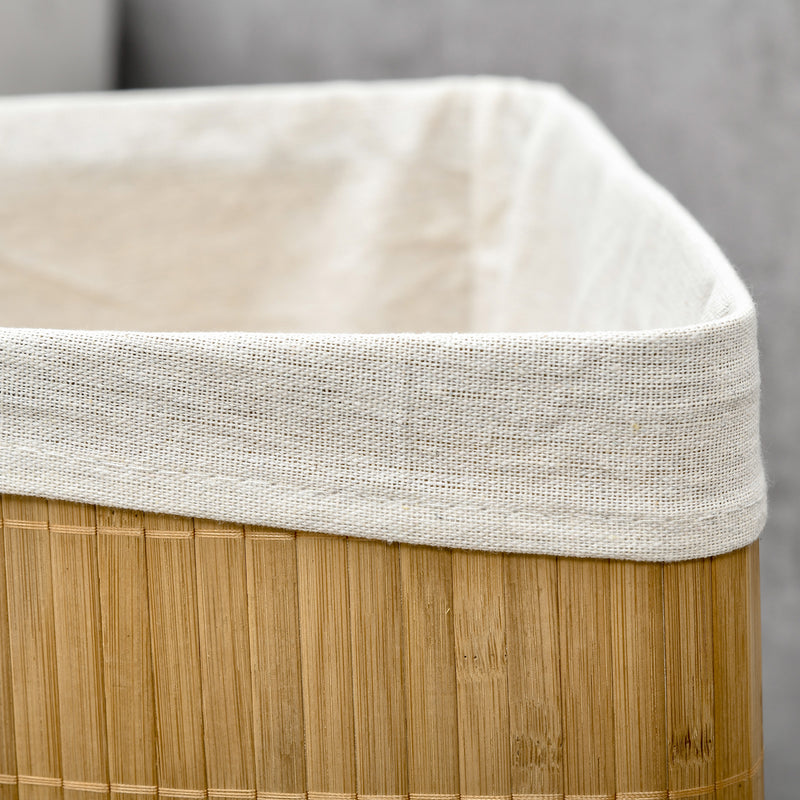 Corner bamboo laundry basket – image 9