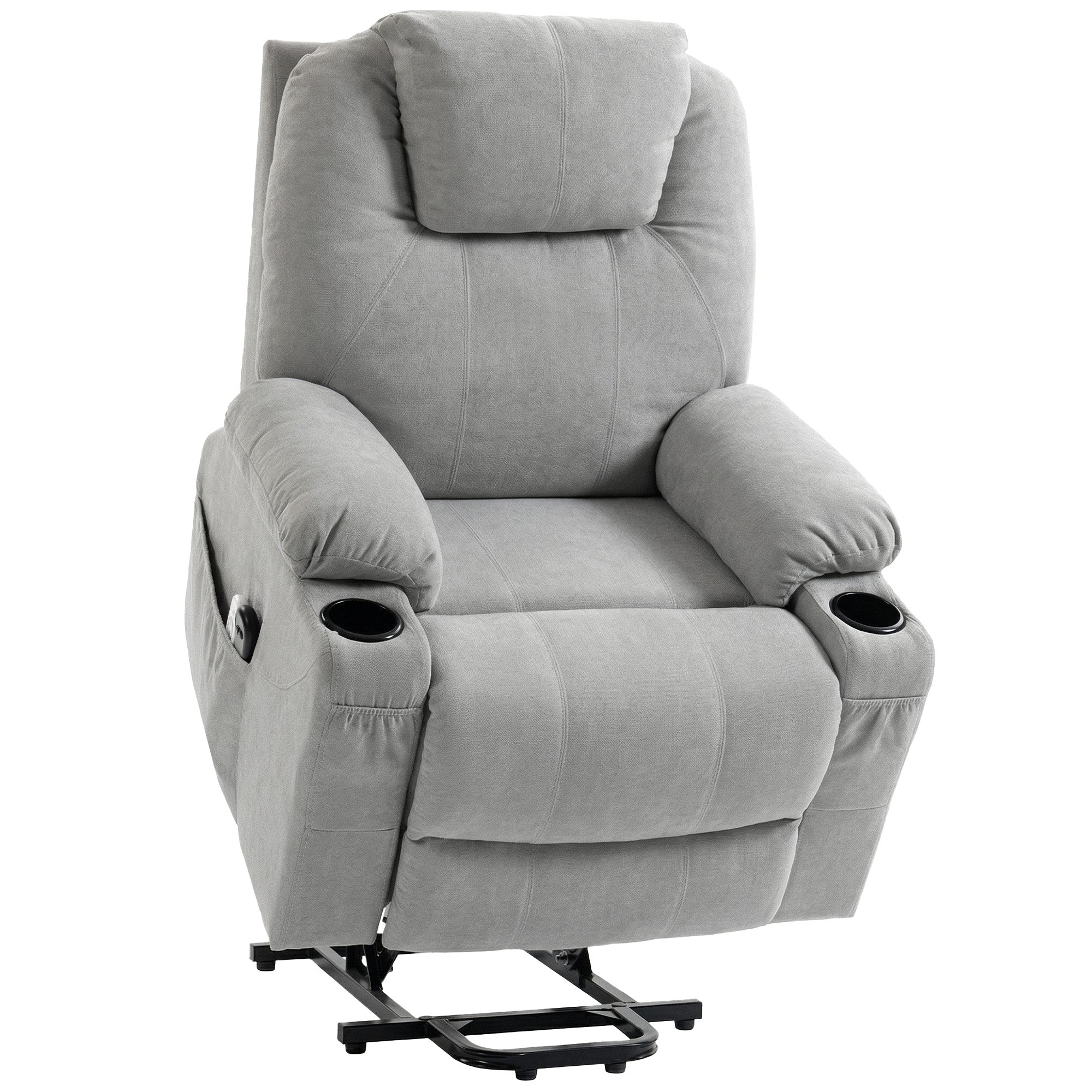 Power Lift Recliner Chair with Pocket Spring, Electric Lift Chair with Wide Backrest, Light Grey