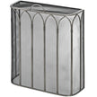 Gothic arch fire screen in antique pewter, angled view