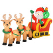 8ft Santa Sleigh and Reindeer Christmas Inflatable on a white background