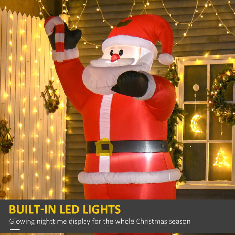 LED lights on the inflatable Santa figure