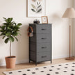 HOMCOM Chest of Drawers, Dresser with 4 Fabric Drawers, 4 Pockets, 2 Hooks and Steel Frame, Storage Unit, Grey – view 9