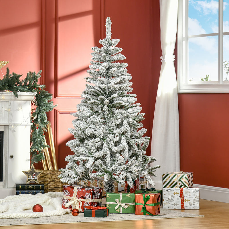 5ft snow-flocked pine Christmas tree – image 2