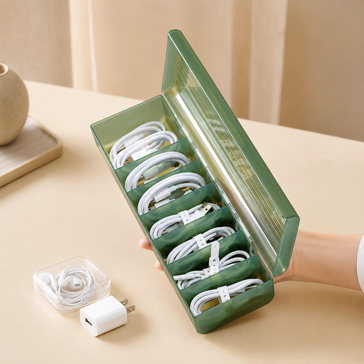 Transparent Cable Organiser for Office and Dorm Use