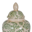 Close-up of the domed lid and clover pattern