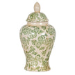 Green Clover ceramic ginger jar on white