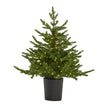 90cm green fir tree in a black pot, lights on