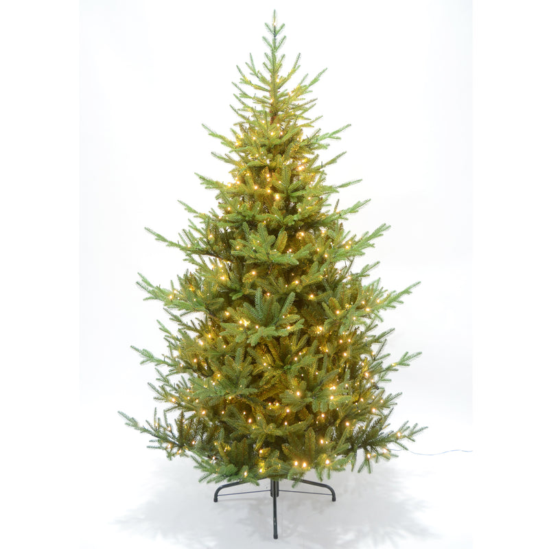 7ft green spruce Christmas tree lit with 500 LEDs
