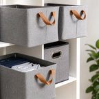 Collapsible Storage Box with Steel Frame and Fabric Drawer
