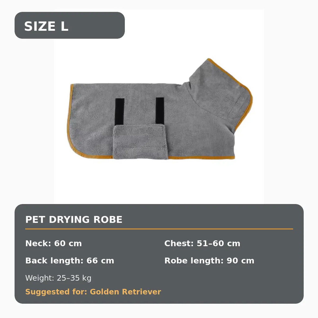 Quick-Dry Hooded Dog Bathrobe Towel