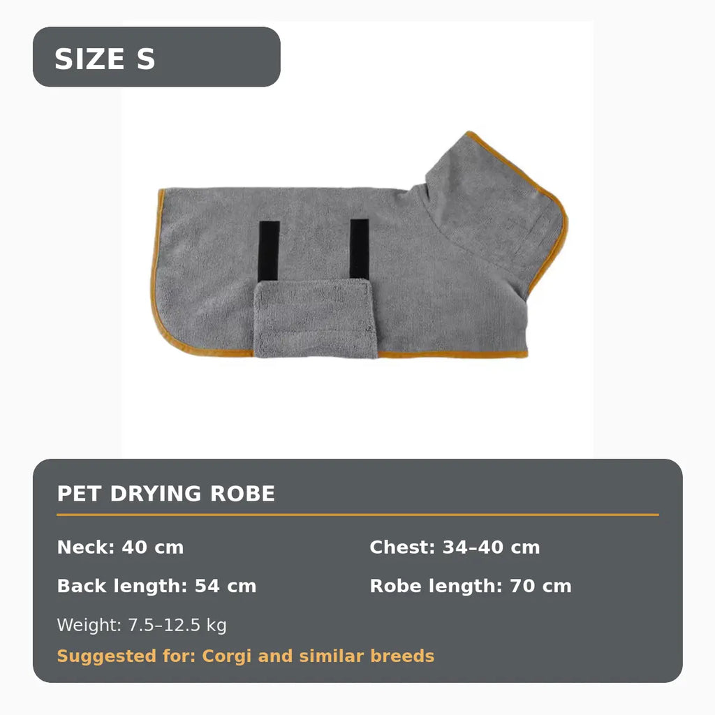 Quick-Dry Hooded Dog Bathrobe Towel