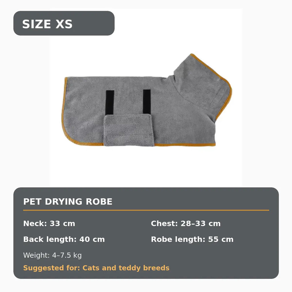 Quick-Dry Hooded Dog Bathrobe Towel