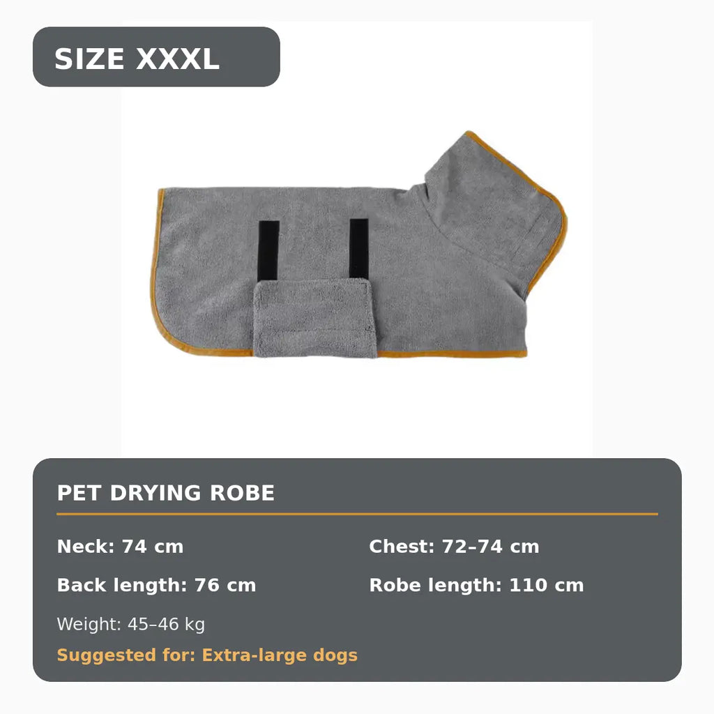 Quick-Dry Hooded Dog Bathrobe Towel