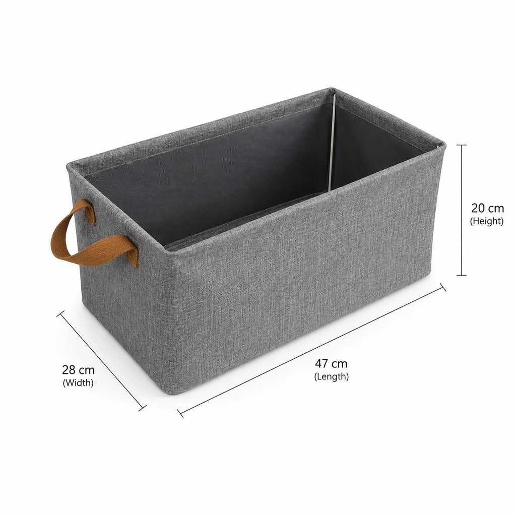 Collapsible Storage Box with Steel Frame and Fabric Drawer