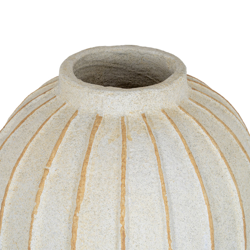 Close-up of the Grove vase neck and ribbed texture