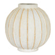 Grove large off-white ribbed ceramic globe vase