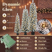 Set of 3 pre-lit snowy pencil trees, warm white – image 5