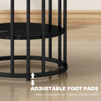 Set of Two Marble-Effect Coffee Tables - Black