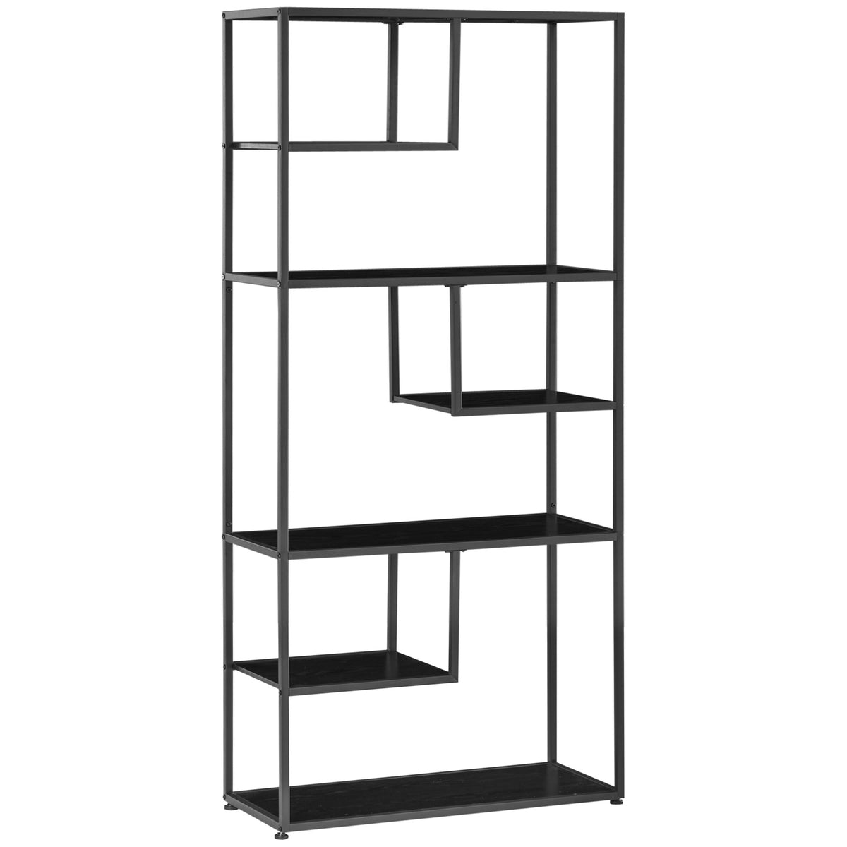 180 cm Industrial Display Bookcase – Black