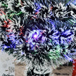 HOMCOM 3ft Artificial Prelit Christmas Tree, Snow Xmas Tree with Colourful LED Lighting Fiber Optics, Green White – view 9