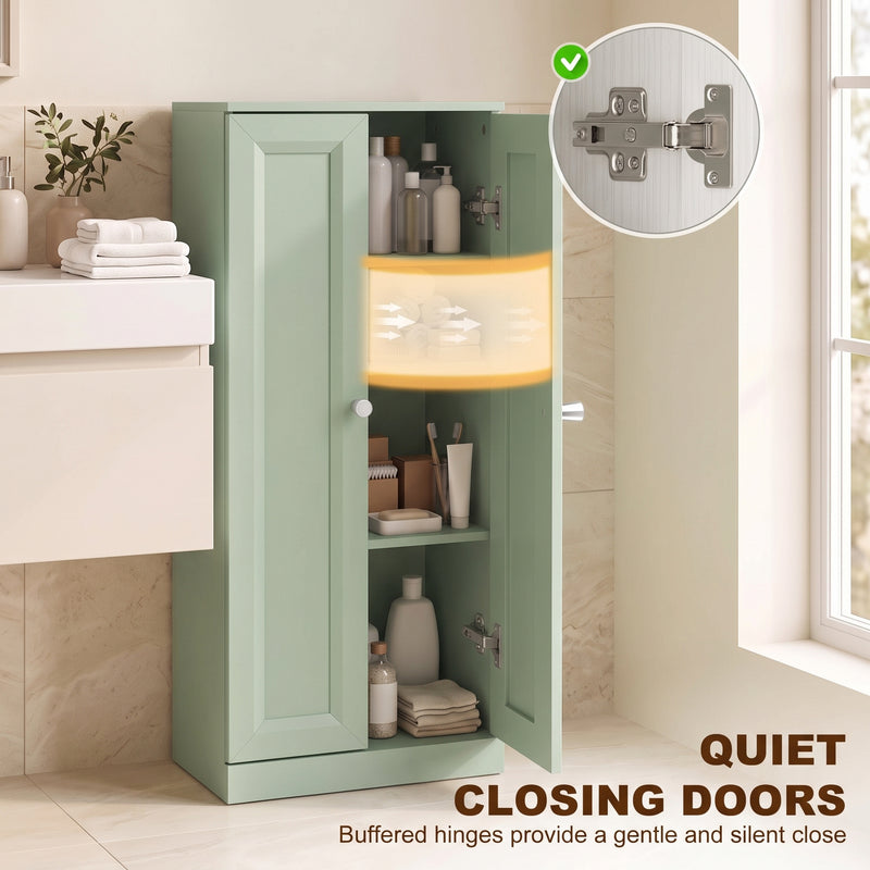 HOMCOM Narrow Bathroom Cabinet, Slim Storage Cabinet with 2 Doors & 4 Tiers, Freestanding Narrow Cupboard – view 6