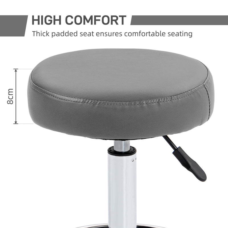 Grey round rolling stool – image 5