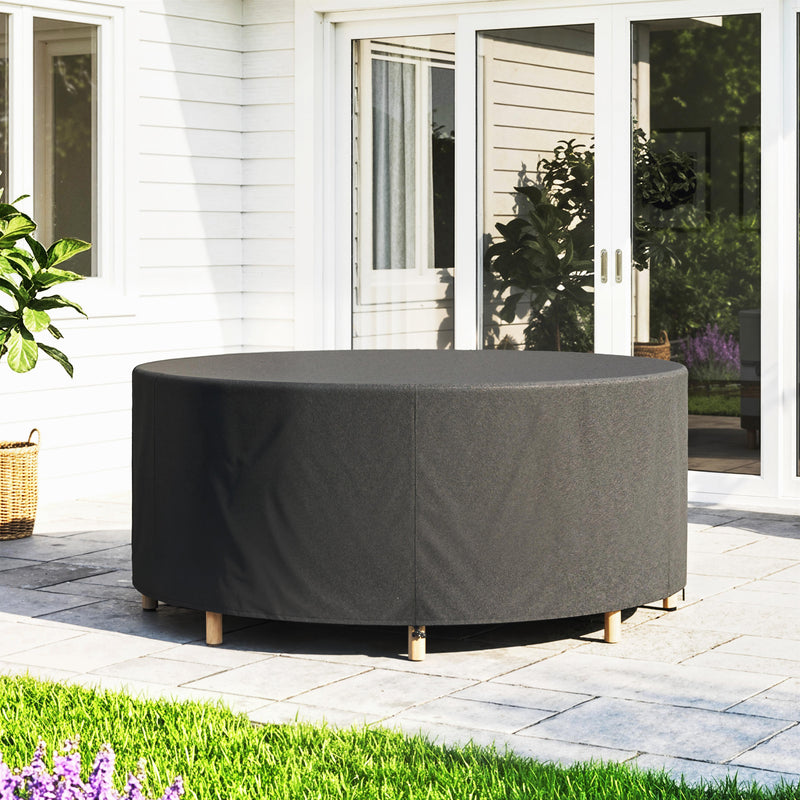 Outsunny Round Garden Furniture Cover, Waterproof Garden Table Cover, 420D Heavy Duty Oxford for Outdoor, Dia.214 x 70 – view 8