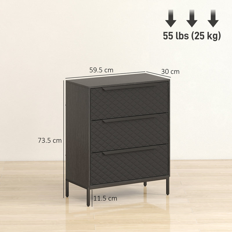 3-drawer fabric chest of drawers – image 3