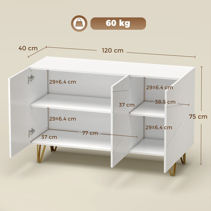 White gloss hairpin sideboard – image 3