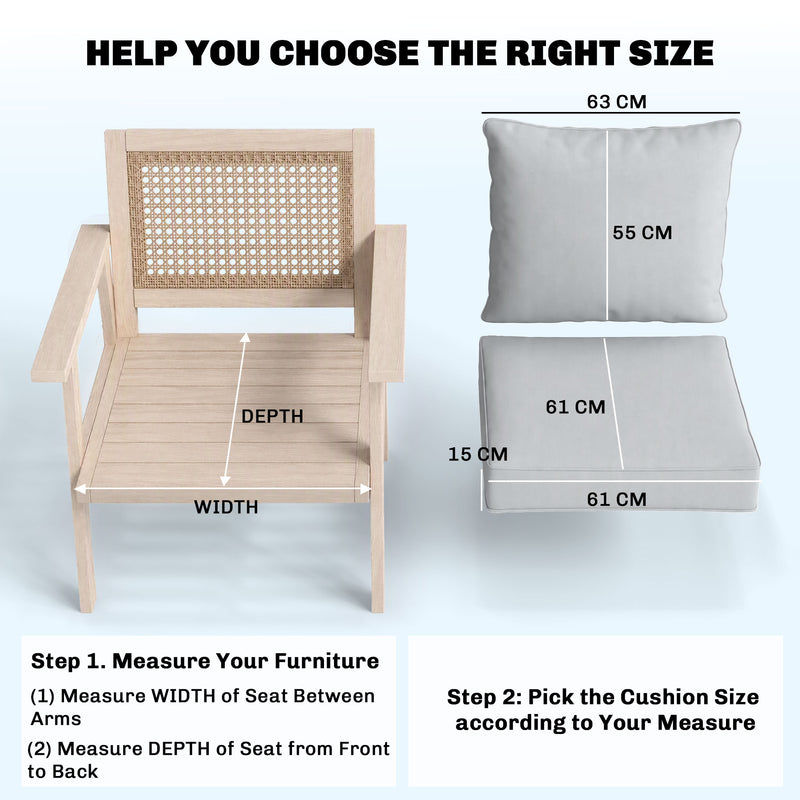 Light grey deep seating chair cushion set – image 3