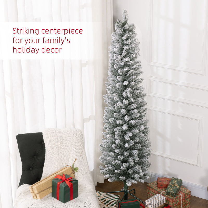 6ft snowy pencil Christmas tree – image 4