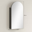 Arched mirror cabinet with glass shelves in black – image 3