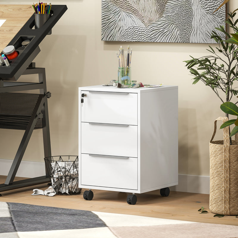 White 3-drawer lockable cabinet – image 10