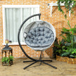 Leaf-pattern hanging egg chair – image 8