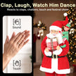 Santa figure shown singing and moving
