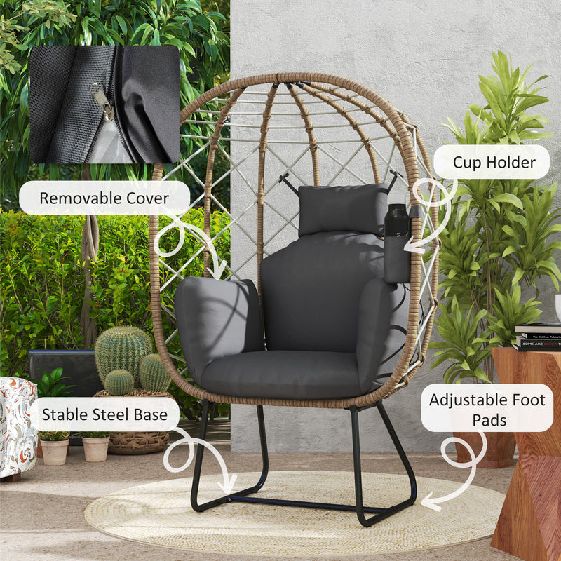 Standing rattan egg chair – image 7