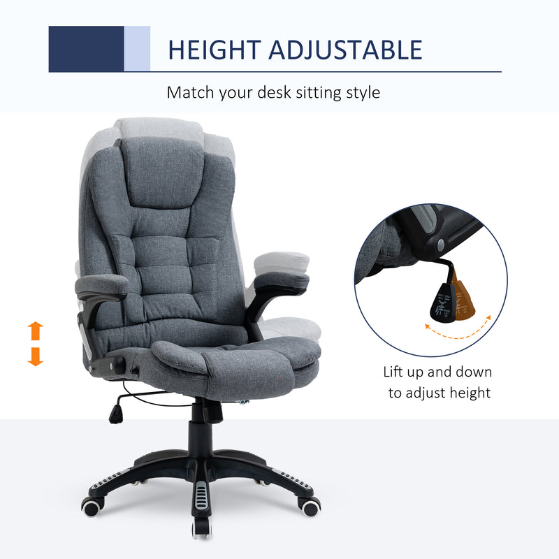 Linen-feel reclining office chair – image 4