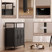 HOMCOM Industrial Kitchen Sideboard with Open Shelf, 2 Cabinets, Adjustable Shelves for Living Room, Dining Room, Black – view 6