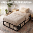 Single metal bed with wood slats – image 7