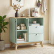 HOMCOM Sideboard Storage Cabinet, 80 cm Buffet Cabinet with 2 Drawers, Open Compartment, Adjustable Shelf, Light Green – view 10