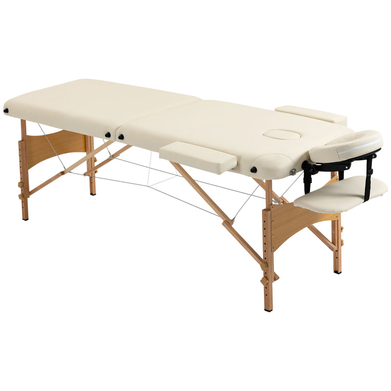 Cream folding wooden massage table – image 10