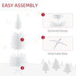 HOMCOM 6ft Unlit Artificial Christmas Tree, Pencil Slim Xmas Tree with Solid Stand and Realistic Branches, White – view 7